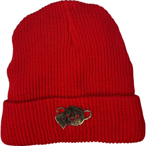 Red Golden Metal Chosen Beanie